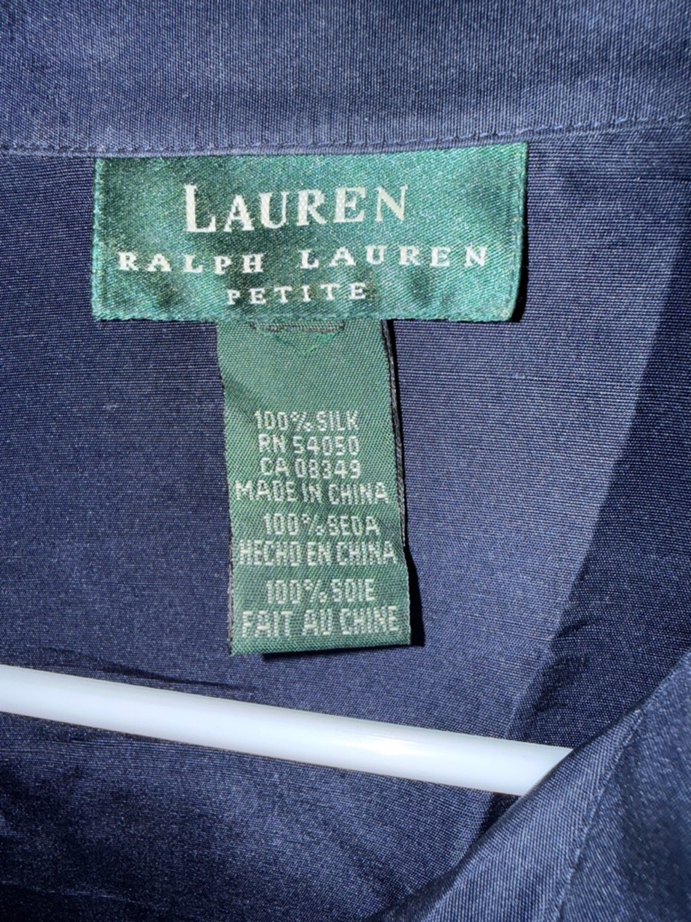 Lauren Ralph Lauren 100% Silk Navy Shirt with Gold Buttons Medium - Picture 3 of 6